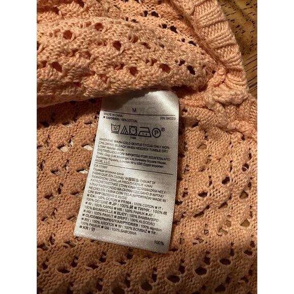 BANANA REPUBLIC Sleeveless Open Weave Crochet Sweater Tank Women Medium Academia - Picture 4 of 4